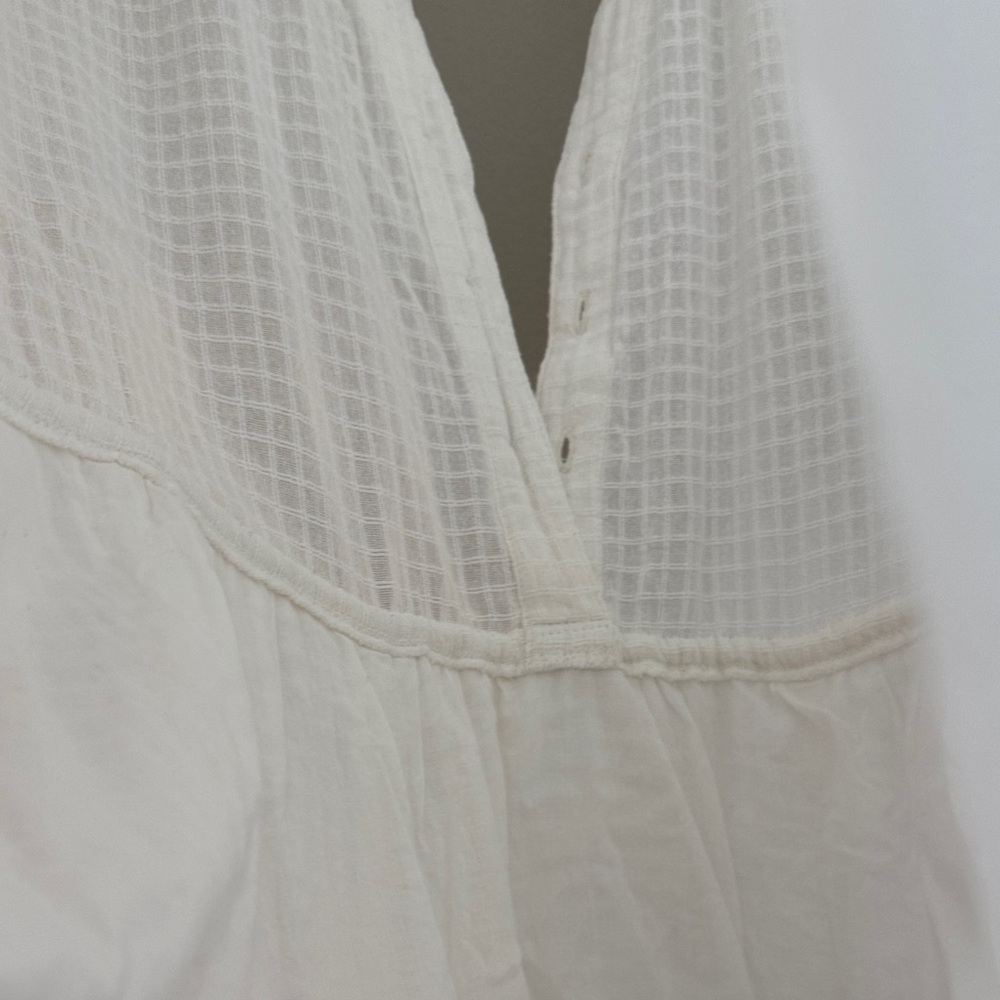 Free People White Boho Mini Dress with Ties & Pockets - L - Picture 11 of 11